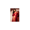 Body en résille rouge, seins nus avec gants assortis - Mapalé